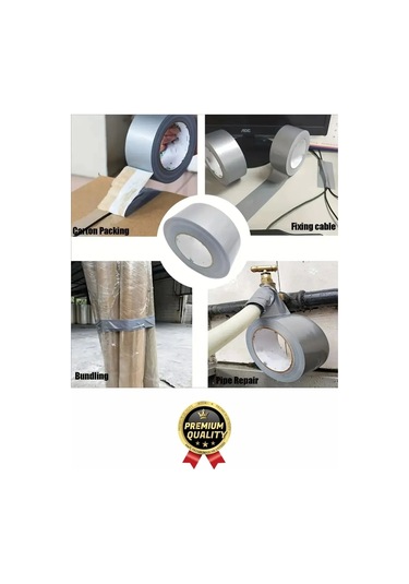 5 Adet Ekstra Güçlü Dayanıklı Su Geçirmez Sızdırmaz Yalıtım İzolasyon Gri Tamir Bandı 10 Mt 48 Mm