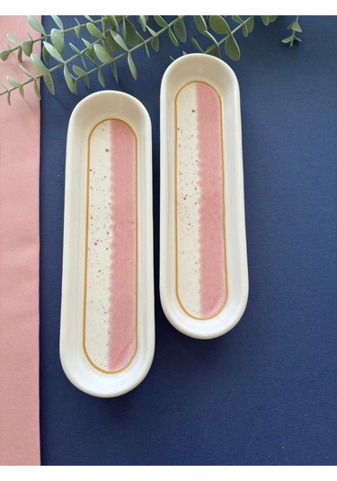 Pembe Gelincik 2 Adet Zeytinlik Sunum Tabağı Pembe