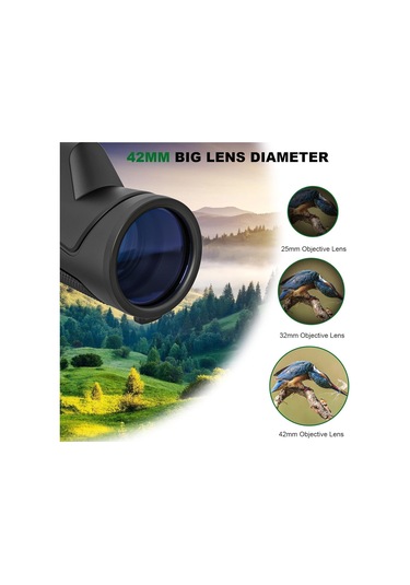 Yetişkinler İçin Akıllı Telefon Tutucu Tripodlu 10x42 Monoküler Teleskop, Hd Bak4 Prısm