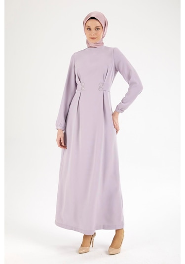 Armine Trend Belden Halka Desenli Elbise-lila 25yt926 Lila Armine Trend Belden Halka Desenli Elbise-lila 25yt926 Lila