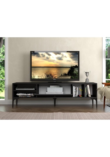 Wood'n Love Milan Tv Ünitesi Minifiks Bağlantı , Dolap Metal Ayak - Siyah / Siyah