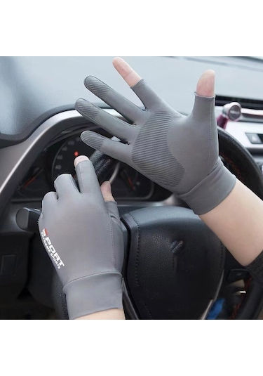 Güneş Koruyucu Eldiven Balıkçılık Kaymaz 2 Yarım Parmak Eldiven 001