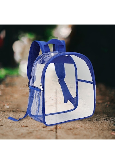 Homyl Şeffaf Sırt Çantası Pvc Mini Dayanıklı Gizli Sakli Mavi