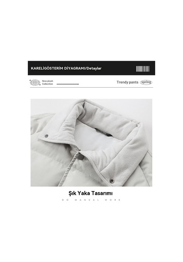 Erkekler İçin Bol Kısa Pamuklu Ceket Yeşil