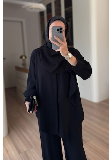 Ka Hijab Sabit Şallı Salaş Takım - Siyah