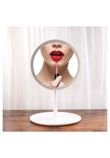 Yuvarlak Işıklı Makyaj Aynası 3 Renk Işık Şiddeti Ayarlanabilir