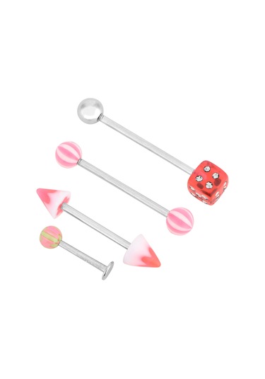 Moveevo 110 Adet Tüpçe, Burun & Göbek Piercing Takımı - Tıbbi Çelik, Alerjiye Dirençli, Farklı Şekiller Ve Renkler Rastgele Seçim Diğer