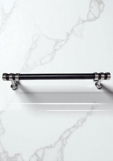 Nesli Alüminyum Metal Lüks Modern Mobilya Çekmece Mutfak Dolabı Kulpu Siyah-krom 160mm Siyah - Krom