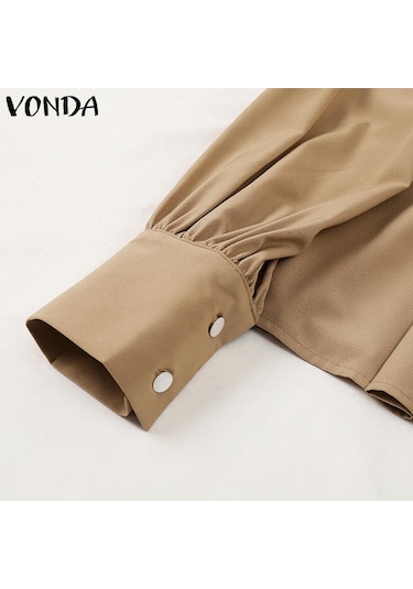 Vonda Kadın Zarif İnci Yakalı Düz Renk Çizgili Uzun Kollu Pileli Bluzlar Beyaz