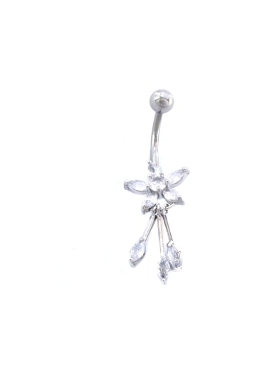 Ferizz 316l Çelik Büyük Çiçek Model Zirkon Taşlı Piercing Prc-218