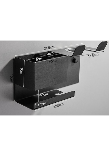 Lichen Saç Kurutma Makinesi Saklama Rafı, Banyo Lavabosu, Banyo Siyah