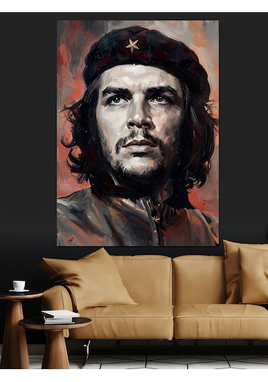 Che Guevara Klasik Devrimci Portresi Dekoratif Kanvas - Mdf Ahşap Tablo