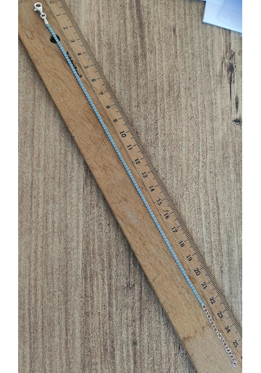 1,5 Mm Turkuaz Taşlı Gümüş Suyolu Halhal Gümüş