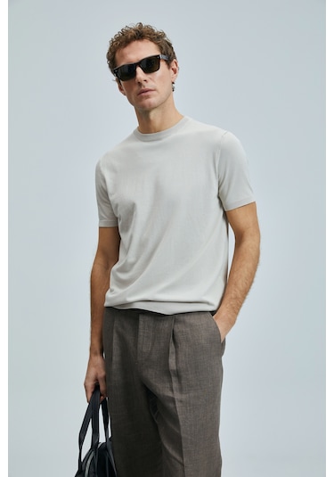 Lufian Tıno Erkek Modal Karışımlı Kazak Açık Bej Açık Bej 111090110100570 Açık Bej