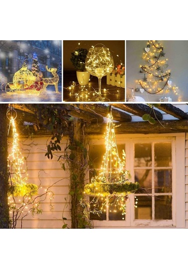 Soulader Su Geçirmez 10'lu Led Peri Işığı Seti Dış Mekan Aydınlatma Bahçe Dekorasyonu Sarı