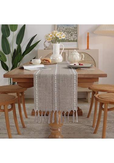 Kahve Rustik Masa Koşucular, El Yapımı Püsküllü, Vintage Dokuma Pamuk Keten Masa Koşucu Uzun Parti Yemek Masası Dekorasyonu İçin 33 220 Kahve Rustik Masa Koşucular, El Yapımı Püsküllü, Vintage Dokuma Pamuk Keten Masa Koşucu Uzun Parti Yemek Masası Dekorasyonu İçin 33 220
