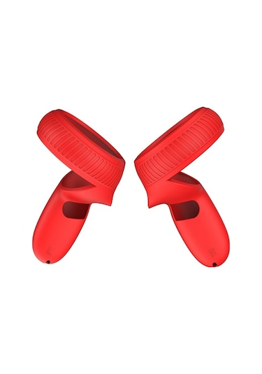 Meta Quest İçin Vr Saplı Silikon Kaymaz Düşmeye Dayanıklı Koruyucu Cver Kırmızı