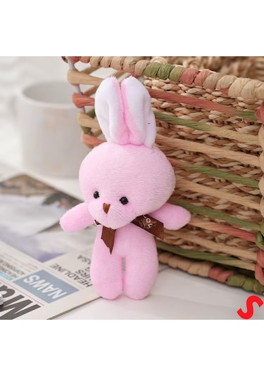Pelüş Tavşan Anahtarlık, 15 Cm X 8 Cm - Pembe