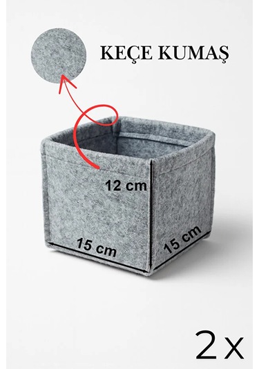 Gri Keçe Çekmece Ve Dolap Düzenleyici Organizer Seti 6 Parça Krem, Çok Amaçlı Düzenleyici Kutular Gri