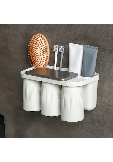 Suntek Magideal Manyetik Bardak Tutucu Duvar Diş Fırçası Gargara Üçlü Diğer