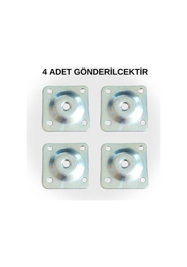 M8 Tabla Metal Kare Tabla Sacı Baza Ayağı Tablası Sehpa Tablası Ince Diş Tabla 50 X 50 Mm 4 Adet Mob