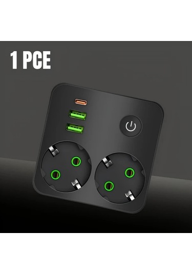 Siyah Ql-86u 5-eu Prizli Güç Şeridi Çoklu Seviyeli Adaptör, Masaüstü/duvar Adaptörü. Yatak Odası Güç Şeridi/mutfak Güç Şeridi/oturma Odası Güç Şeridi
