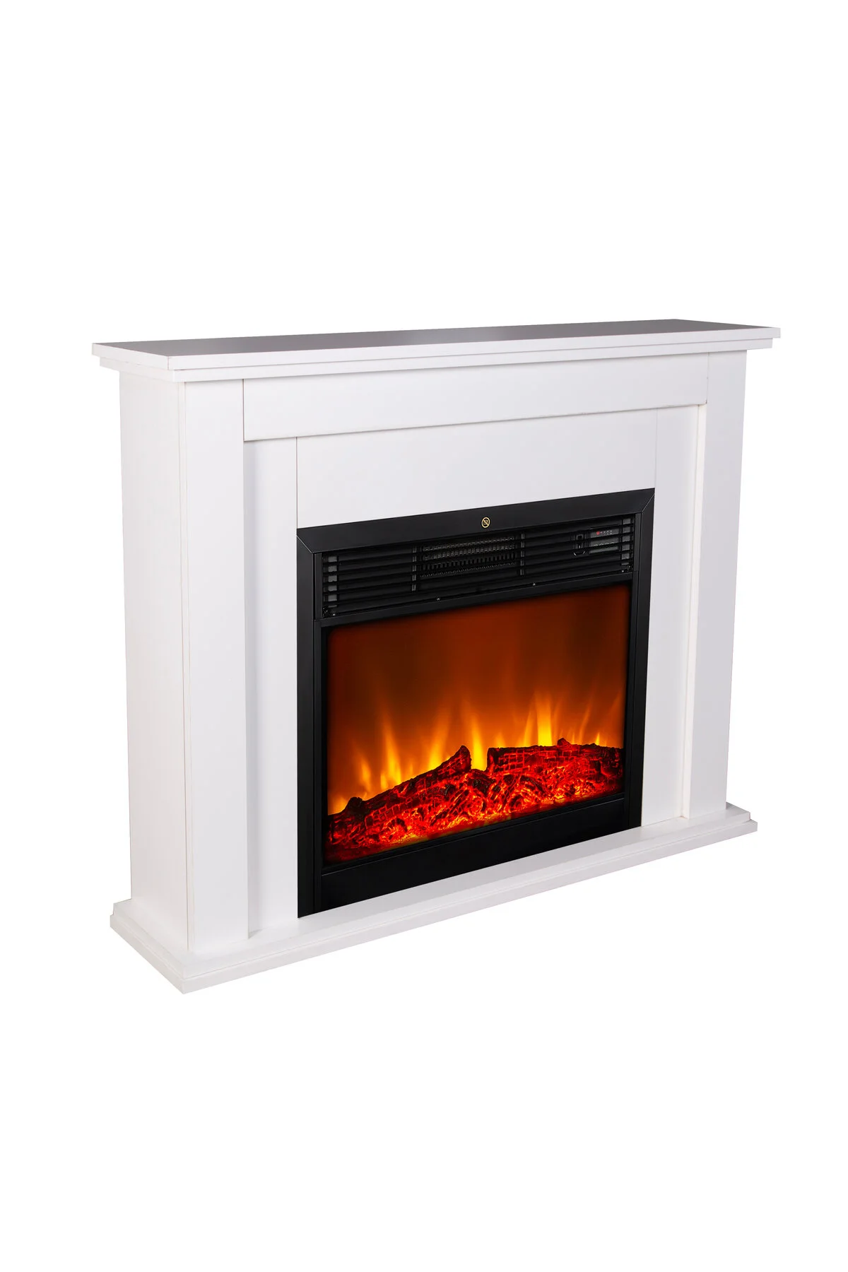 Tektes Kasalı 115 CM Krem Kasalı 8 Renkli Alev Sesli Bluetoothlu Wifi Uygulamalı Elektrikli Şömine