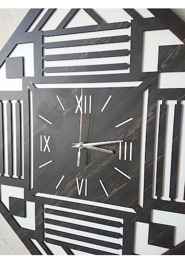 Duvar Saati Ahşap 100 X 70 Cm Siyah