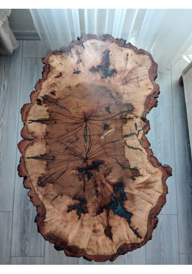 Servis Sehpası Meşe Epoksi Kaplama Kahverengi Servis Sehpası Meşe Epoksi Kaplama Kahverengi