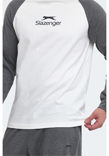 Slazenger Pascual In Erkek Pamuklu Beyaz Pijama Beyaz