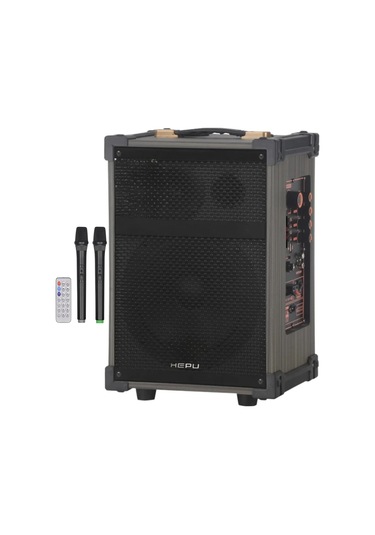 Hepu Hp-977 Partybox Bluetooth Hoparlör 12 Woofer 50w Güç 2 Kablosuz Mikrofon Kumanda