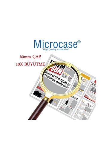 Microcase Model By1 60 MM Çap 10X Büyütme El Tipi Büyüteç