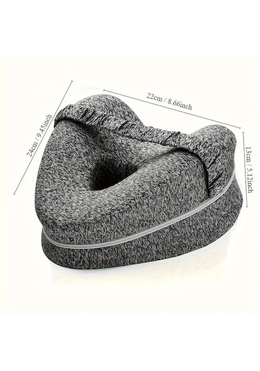 Elmpaly Yan Yatakta Gri Ortopedik Delikli Bacak Yastığı Yüksek Esneklik Nefes Alabilir