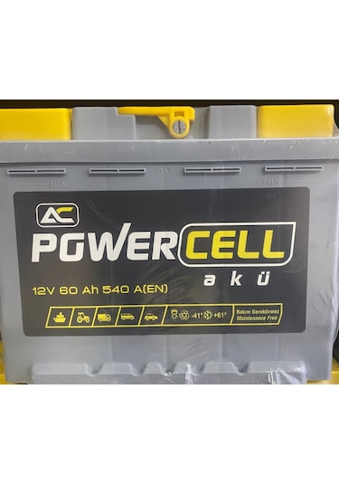 12V 60 Amper 540 AEN Powercell Akü Ü.T 2024