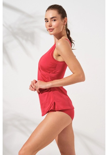 Pierre Cardin Mara Kruvaze Formlu Tankini Takım Kırmızı 231501