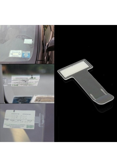 Oto Araç Içi Plastik Şeffaf Kartvizit Bilet Izin Kağıdı Tutucu