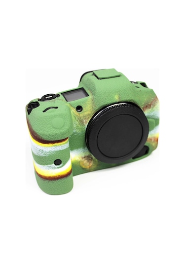 Butu Canon Eos R5 İçin Yumuşak Silikon Kılıf Kamera Koruyucu Cilt Çantası Gövde Kapağı - Kamuflaj