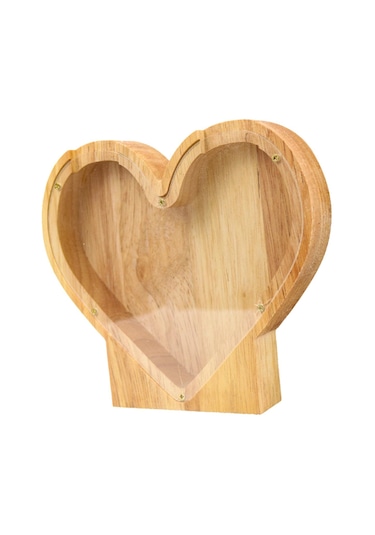Dolıty Ahşap Kumbara Kalp Şeklinde Çocuk Zanaat Iyi Davranış 18x2.8x16cm