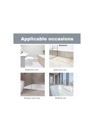 Leezsing Çocuklar İçin Deniz Temalı Pvc Banyo Kaydırmaz Paspas - 100x40 Cm, Drenaj Delikli, Yıkanabilir Çok Renkli