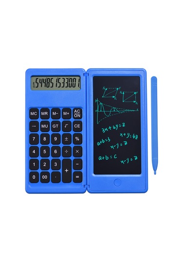 Singree Katlanabilir 6 İnç Lcd Yazı Tahtası Ve 12 Haneli Hesaplama Fonksiyonlu Çizim Tableti - Çocuklar Ve Yetişkinler İçin Pratik Çözüm Mavi