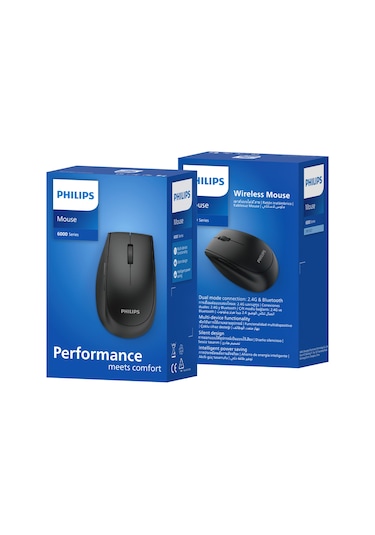 Philips SPK7627 Kablosuz Bluetooth Dual Mod 1600DPI 5 Tuşlu Sessiz Optik Mouse