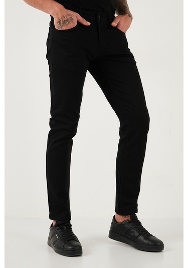 Buratti Pamuklu Regular Fit Normal Bel Boru Paça Jeans Erkek Kot Pantolon 2211C01Parma Siyah