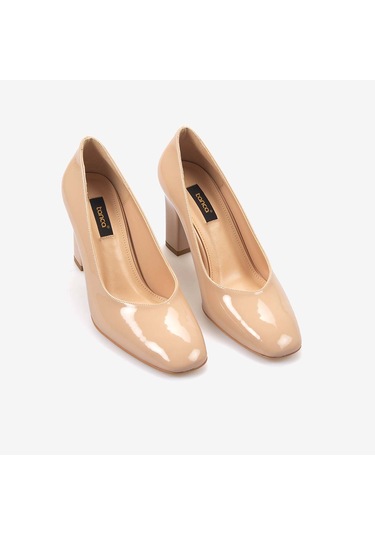 Kemal Tanca Kadın Topuklu Ayakkabı 13 Bej Rugan