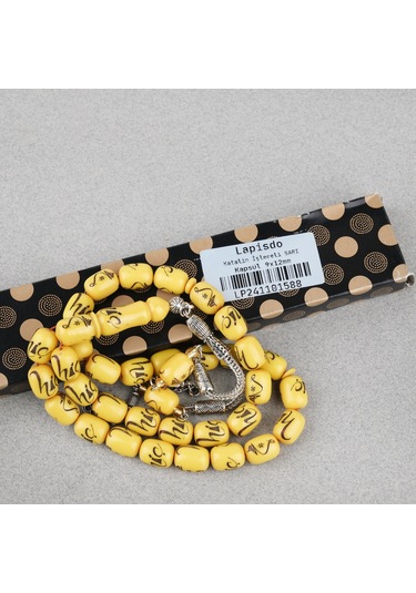 Katalin Hiç İşlemeli Kapsül 9x12mm Tesbih -sarı Sarı