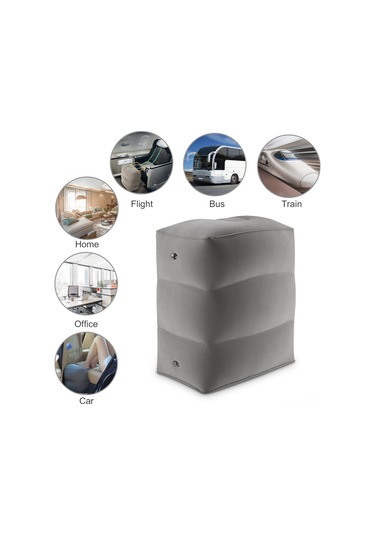 Suofeng Şişme Seyahat Yastığı - Çocuklar İçin Ayarlanabilir Bacak Desteği, Uçak Ve Araba Yolculuklarında Rahatlık Sunar Koyu Gri