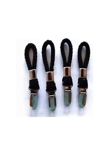 Fortunelane 4'lü Siyah Pamuk-metal Duvar Takıklı Kıyafet Tutucu: 5 Kg Yük, Çeşitli Odalar İçin Fonksiyonel Organizatör Siyah