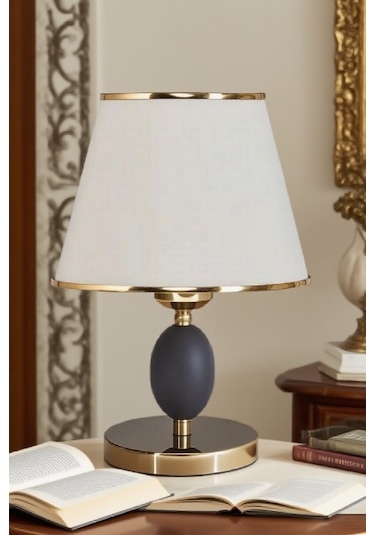 Beyaz Şapkalı Yumurta Gövde Masa Lambası Gece Lambası Dekoratif Abajur Beyaz