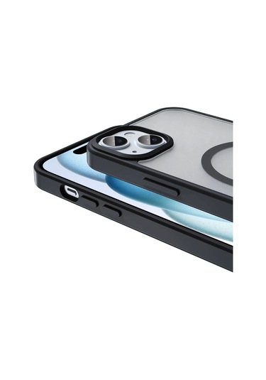 iPhone Uyumlu 13 Kılıf Magsafe Şarj Özellikli Mat Arka Yüzey Redclick Sio Kapak - Siyah