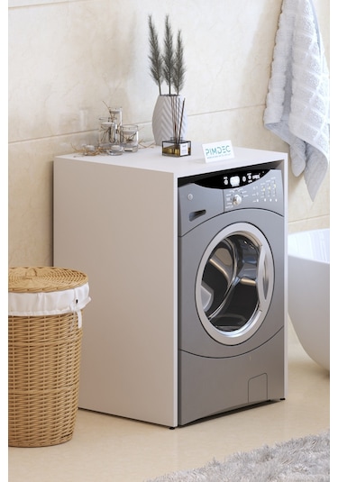 Pimdec Çamaşır-Kurutma Makinesi Alt Banyo Dolabı Beyaz