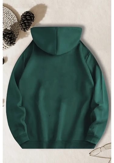 Iridescent Serendipity Baskılı Oversize Sweatshirt Yeşil